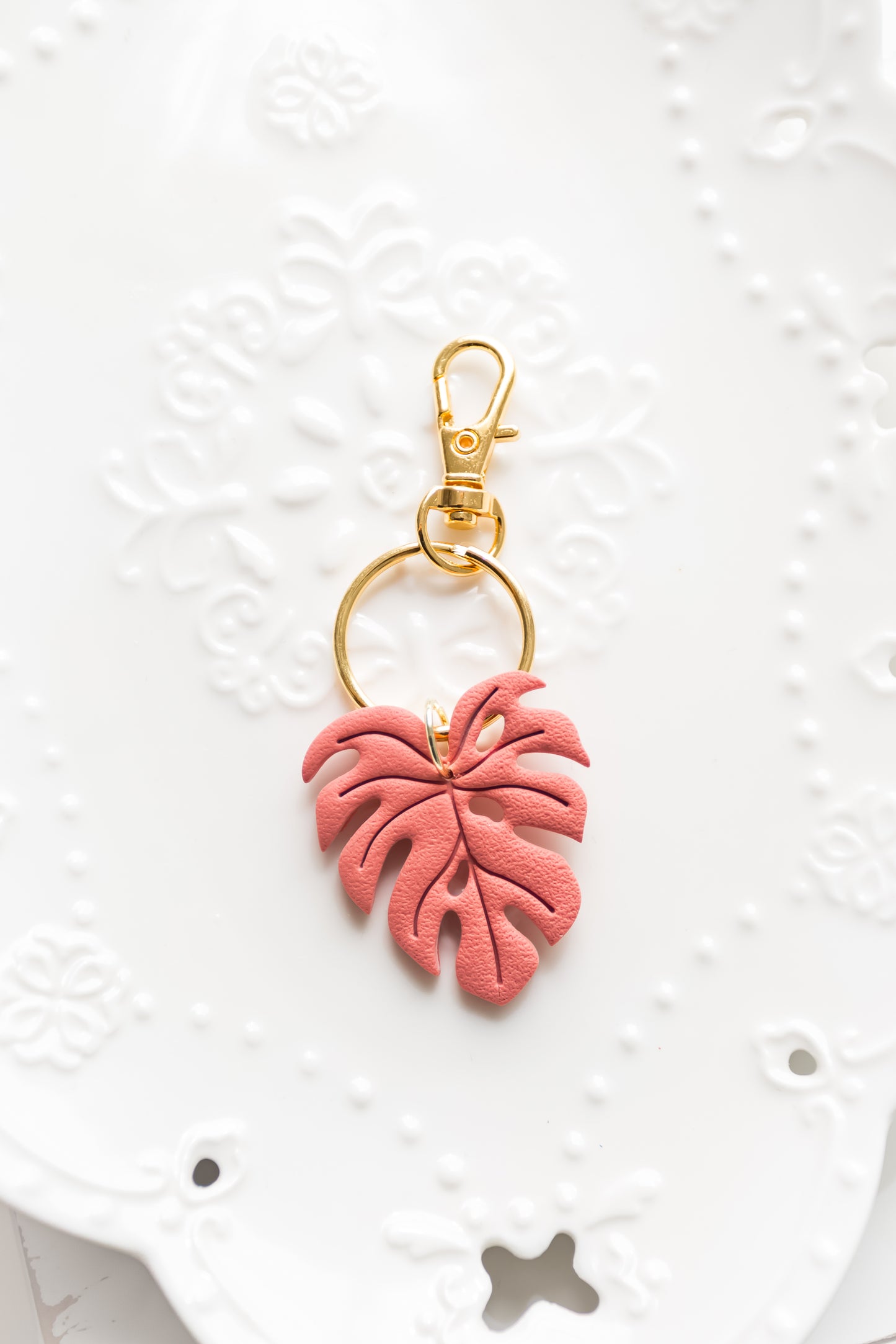 Monstera Keychain