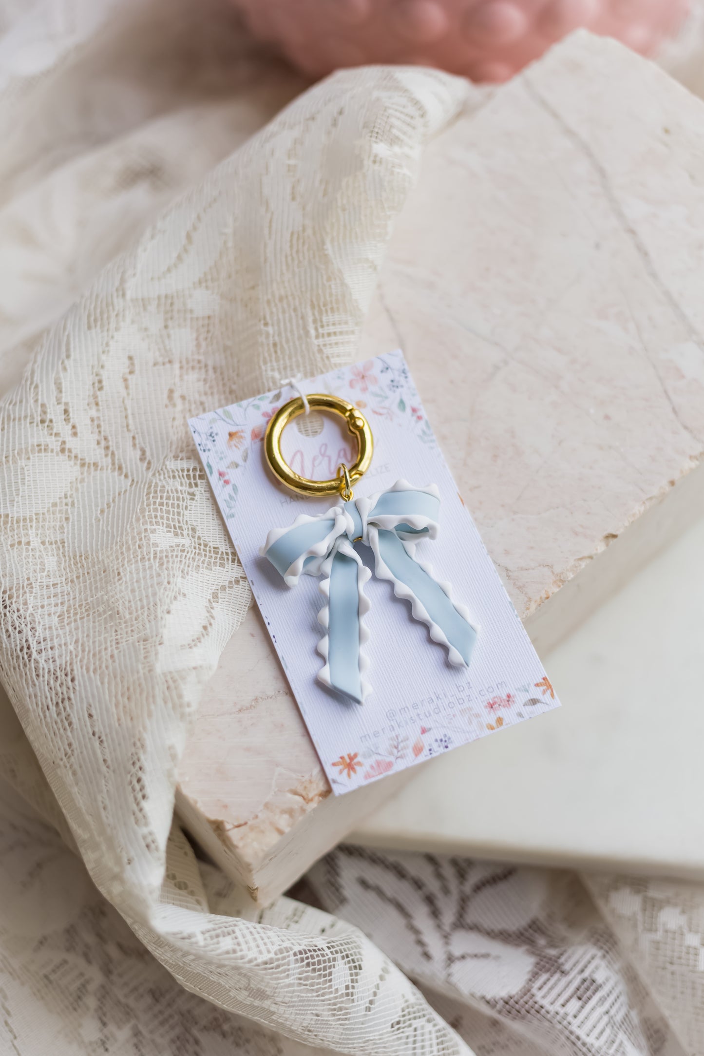 Baby blue keychain