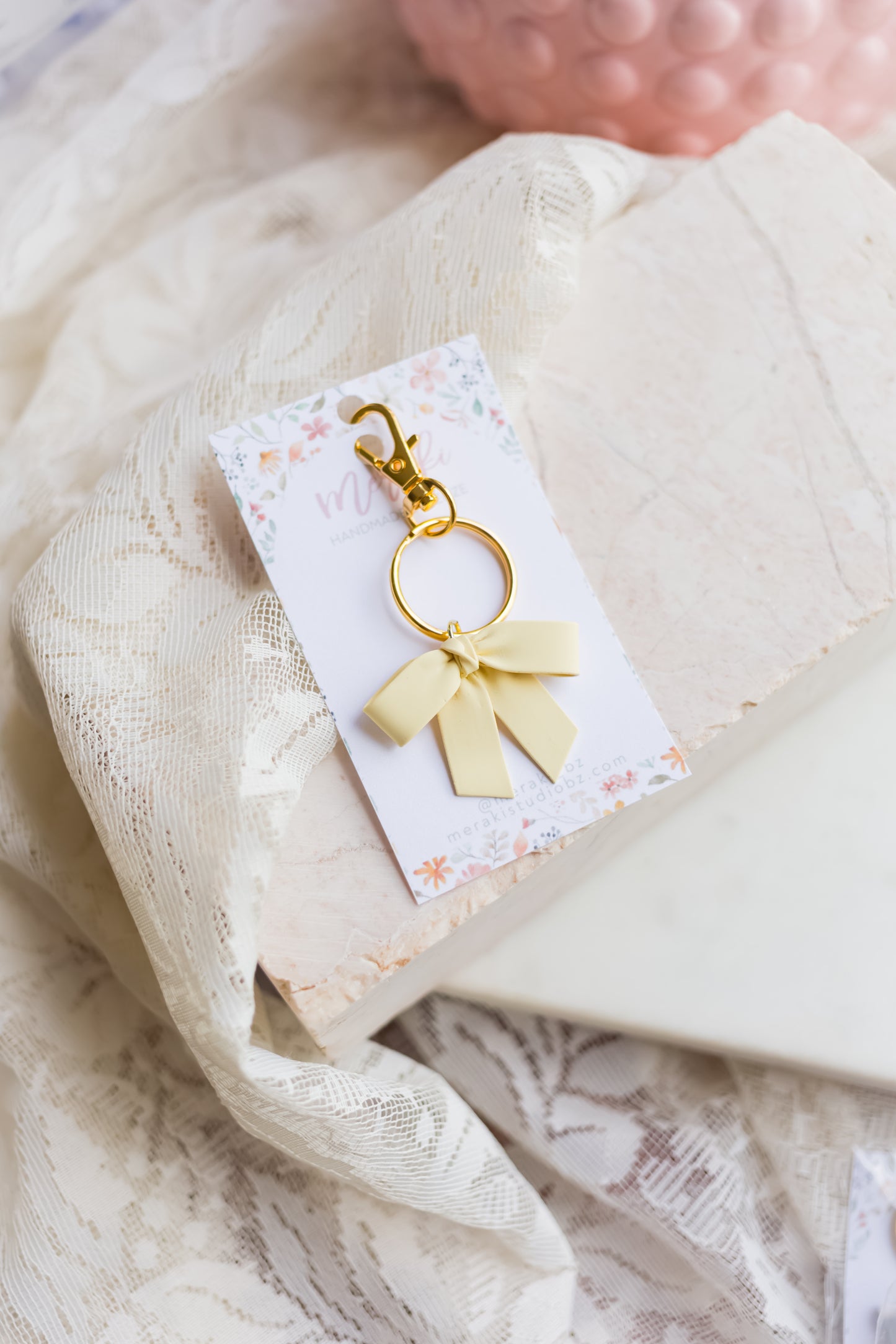 Yellow Bow Keychain